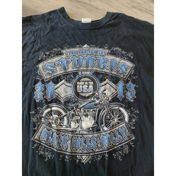Sturgis 73rd Anniversary 2013 Black Hills Rally Motorcycle Graphic T Shirt 2XL - Picture 1 of 7